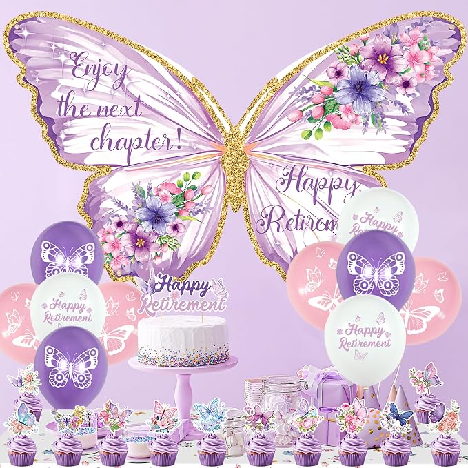 Roetyce Butterfly Retirement Decorations, Office Home Butterfly Themed Party - Image 4