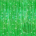 Crosize 4 Pack 3.3 x 9.9 ft Laser Green Foil Fringe Curtains, Tinsel Curtain by Crosize