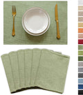 Demetex Green Placemats Set of 6 Washable Place Mats Heat Resistant Table Mats by DEMETEX