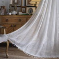 Sutuo Home White Boho Curtains Crochet Lace Semi-Sheer Bohemian Hollow Knitted by SutuoHome