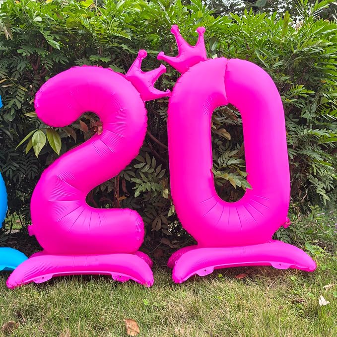 Fluorescent Pink Crown Number 6 Foil Balloon Neon Glow In The Dark Balloon | - Image 6