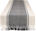 DII Dobby Stripe Table Runner, 13x108 Mineral Gray & Cream Background | Woven by DII