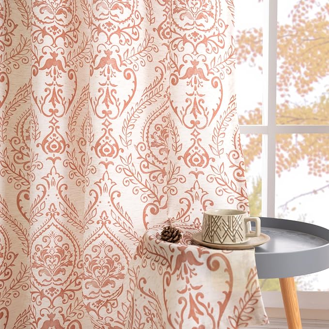 Linen Curtains 84 Inches for Living Room, Grommet Light Filtering Country - Image 3