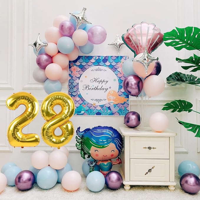40 Inch Gold 28 Balloon Numbers, 28th Birthday Party Decorations | Large Self - Image 2