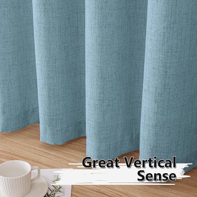 Tollpiz Linen Tier Curtain Rod Pocket Semi Sheer Half Kitchen Curtains Burlap - Image 4