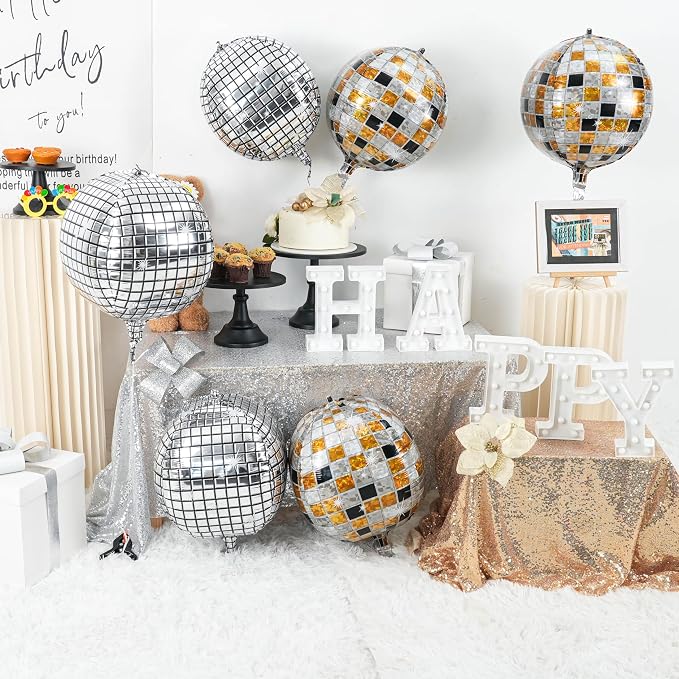6pcs 22 Inch Multicolor Disco Ball Balloons - Image 3