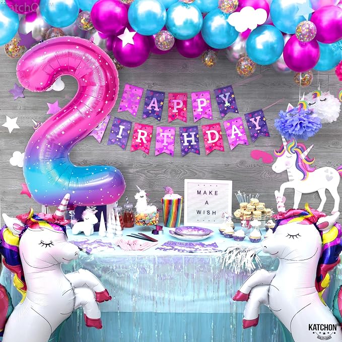 KatchOn Rainbow 2 Balloon Number 40 Inch | Number 2 Balloons - Image 2