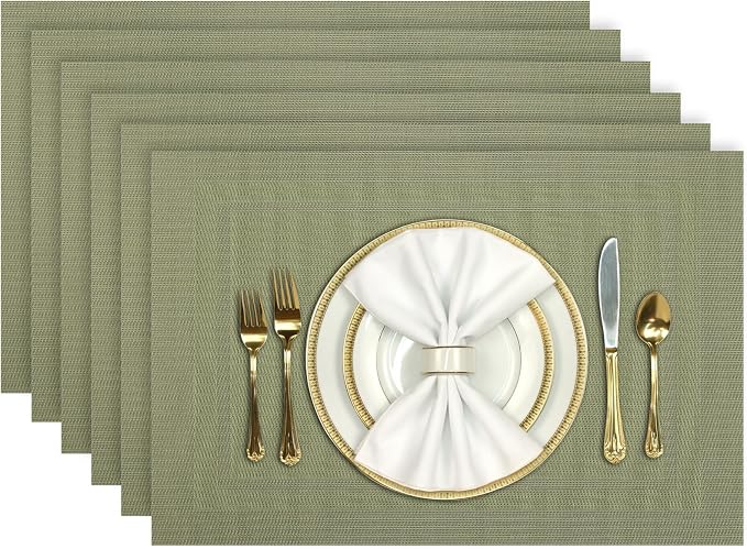 Aofmee Placemats Set of 6, Washable PVC Place Mats, Heat Resistant Non-Slip by Aofmee