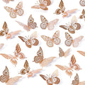 SAOROPEB 3D Butterfly Wall Decor, Removable Metallic Wall Sticker Room Mural by SAOROPEB