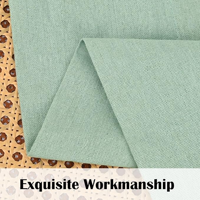 Farmhouse Valance Curtains, Boho Cotton Linen Kitchen Valance, Sage Green - Image 5
