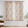 jinchan Red Floral Linen Curtains 63 Inch Farmhouse Back Tab 2 Panels | Light by JINCHAN