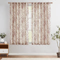 jinchan Red Floral Linen Curtains 45 Inch Vintage Back Tab 2 Panels | Light by JINCHAN