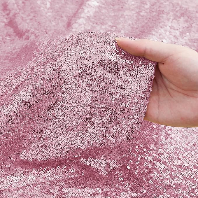 Sugargirl Pink Sequin Backdrop Curtain 6 Panels 2FTx8FT Glitter Pink Background - Image 5