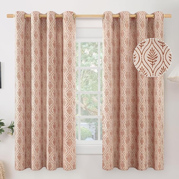 BGment Terracotta French Country Curtains 63 Inches Long - Image 9