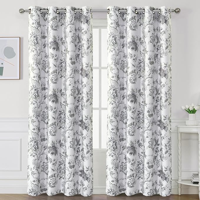 H.VERSAILTEX Blackout Curtains 108 Inch Length 2 Panels Set Floral Print - Image 2