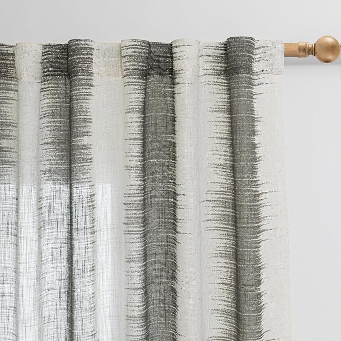 MYSKY HOME Bedroom Curtains Linen Textured Sheer Panels, Curtains 63 Inch - Image 8