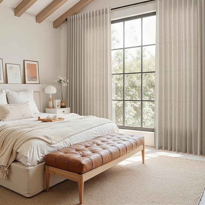 Extra Long 120 Inch Curtains for Living Room Cobblestone Linen Light Filtering - Image 7
