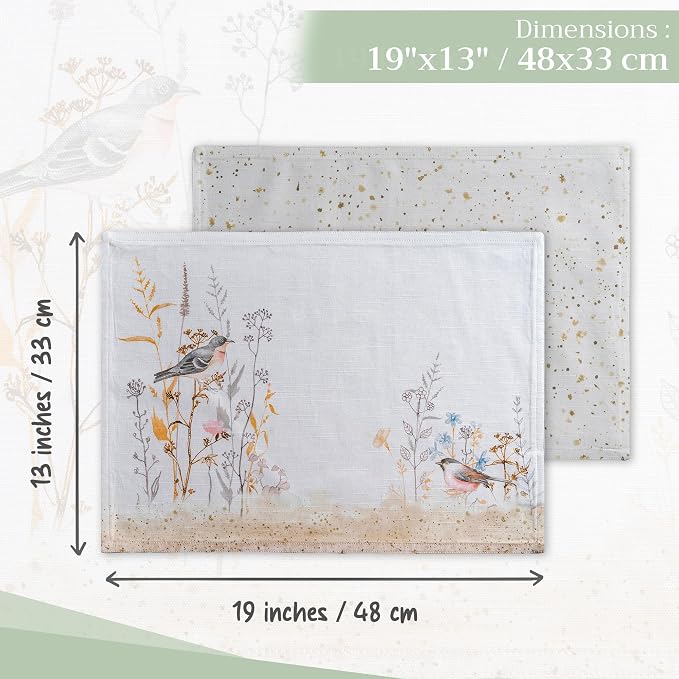 Maison d' Hermine Placemats Set of 4 Reusable 100% Cotton | Cloth Place Mats - Image 4