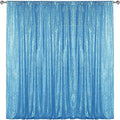 Sugargirl Blue Sequin Backdrop Curtain 10FTx10FT Glitter Blue Background Drapes by Sugargirl