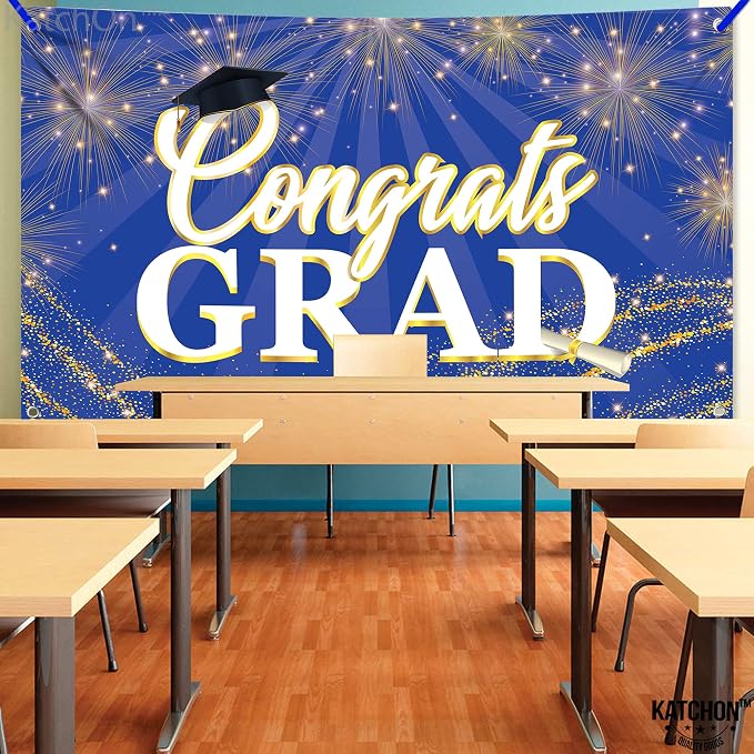 KatchOn Graduation Decorations 2026 Congrats Grad Banner 72x44 Inch | Blue - Image 6