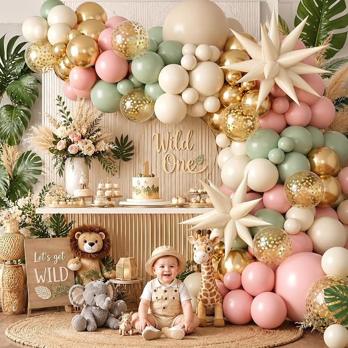 Sage Green Pink Balloon Arch Garland Kit, Sage Green Pink Sand White Beige - Image 7