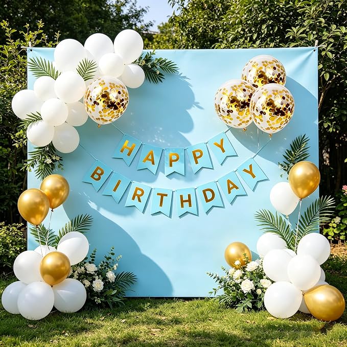Happy Birthday Banner Sign Bunting Hanging Decorations - Image 5