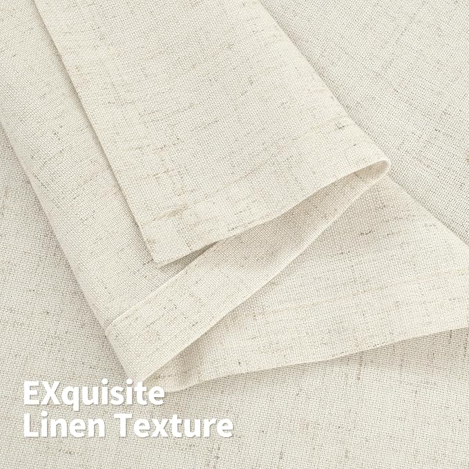 YoungsTex Natural Linen Semi Sheer Curtains 84 Inch Length - Image 7