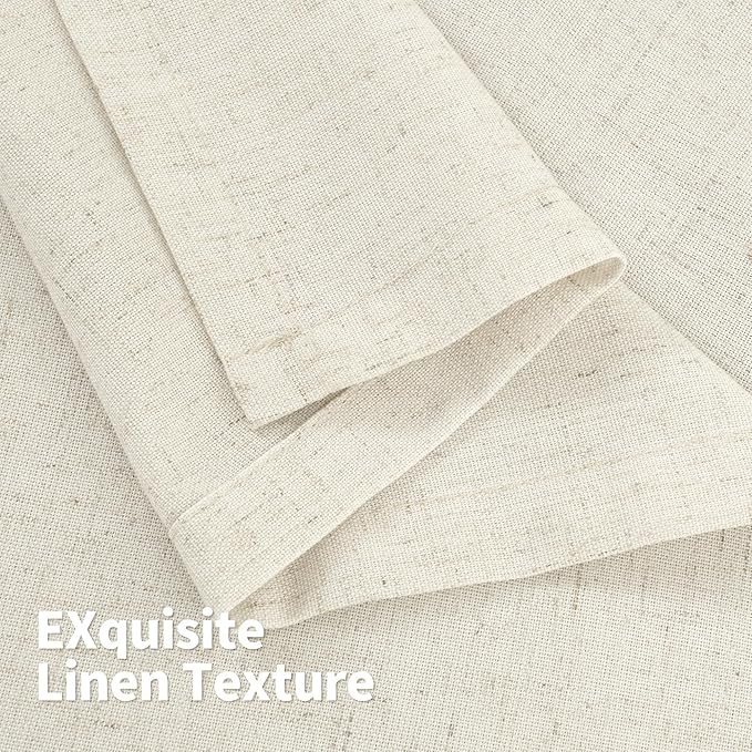 YoungsTex 60 Inch Wide Linen Curtains 2 Panels Grommet 63 Inch Length Light - Image 7