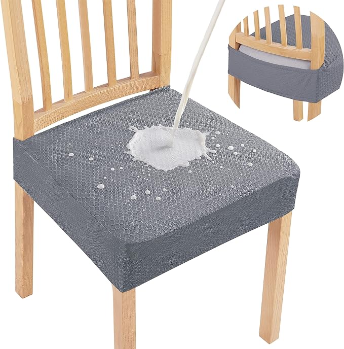 Smiry Waterproof Seat Covers for Dining Room Chairs, No Rear Covers | Stretch by Smiry