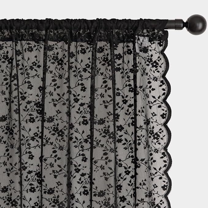 Anmao Vintage Lace Sheer Curtains 84 Inches Long - Image 5