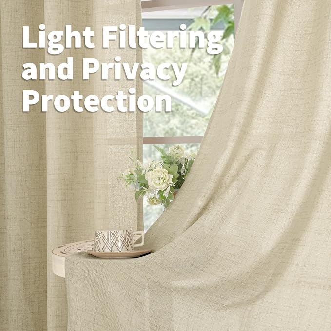 YoungsTex Linen Curtains 95 Inch Length - Image 3