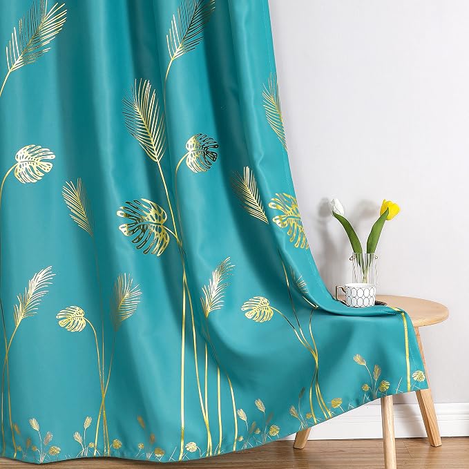 Teal Blackout Curtains 90 Inches Long, Grommet Curtains - Image 7