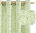 BGment Grass Green Leaf Jacquard Curtains by BGment