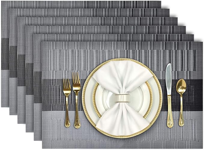 Aofmee Placemats, Placemats Set of 6, Heat Resistant Place Mats, Washable PVC by Aofmee