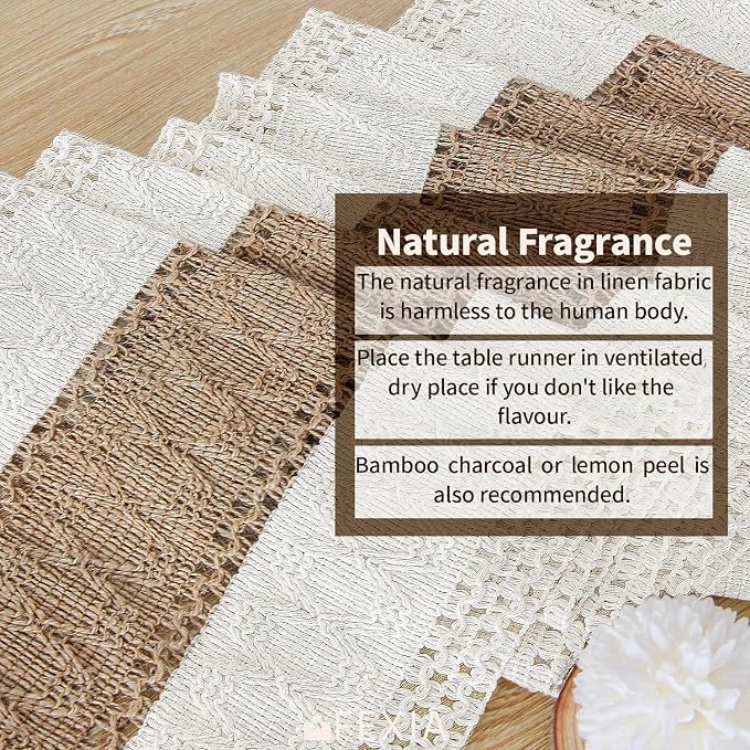 FEXIA Boho Table Runner for Fall Home Decor 12x72 Rustic - Image 4