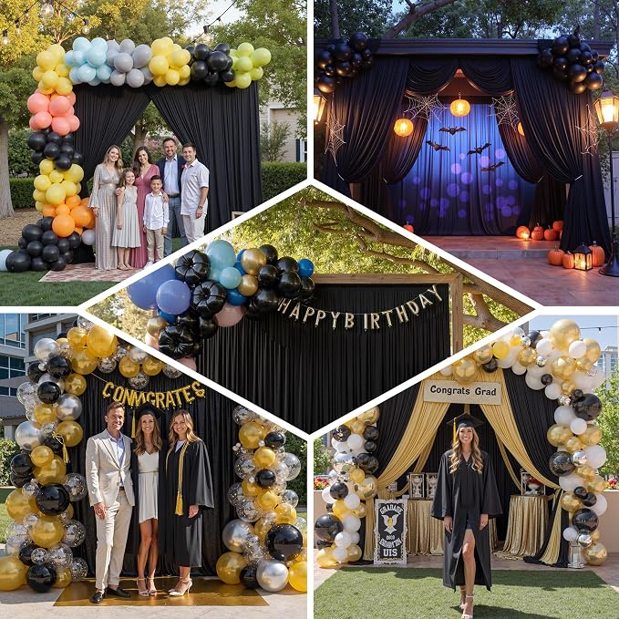 40ft×12ft Black Backdrop Curtain - Image 3