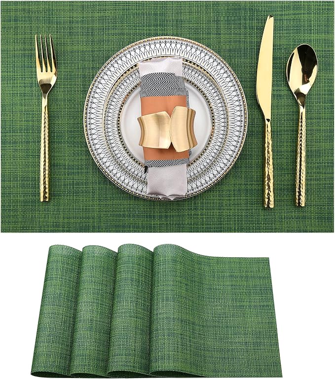 SLKQG Green Christmas Placemats Set of 4 by SLKQG