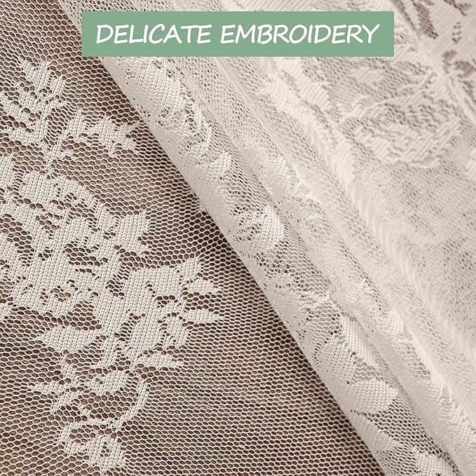 Jayla White Lace Tablecloth for Rectangular Tables, Vintage Style Wedding Table Cloths for Reception, Baby Shower, Birthday Party, Formal Dining, Dinner Parties 60 X 120 Inches