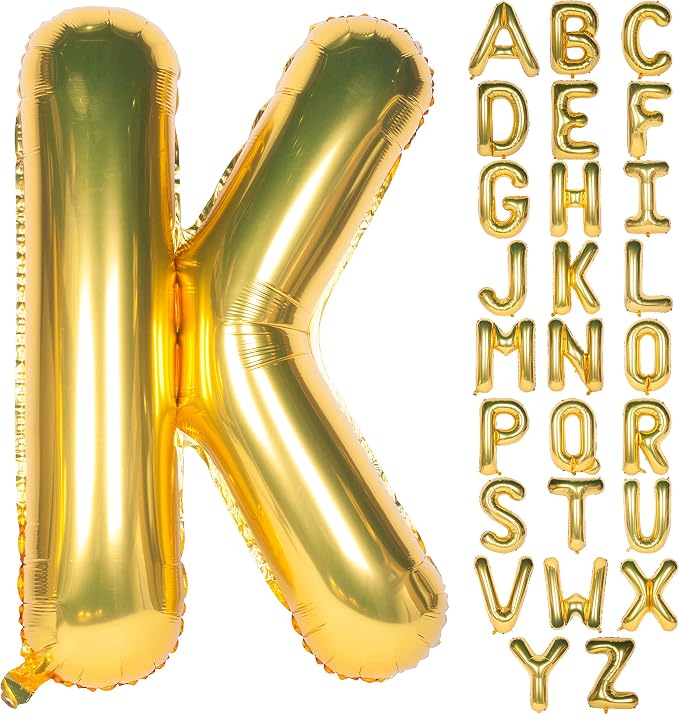 Letter Balloons 40 Inch Giant Jumbo Helium Foil Mylar Gold K | by Exquisitehighqualitypartydecorationstomeetyoureveryneed%EF%BC%81