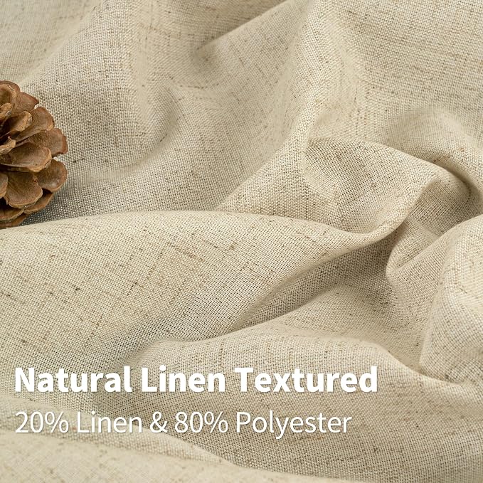 YoungsTex Grommet Linen Curtains 63 Inch Length 2 Panels - Image 3