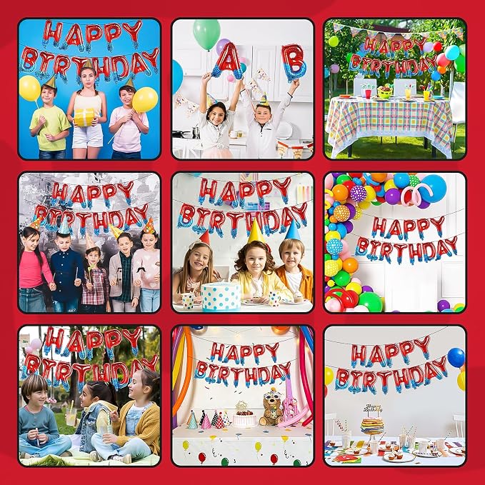 Spider Theme Happy Birthday Banner Party Decorations Balloons Letters Signs - Image 5