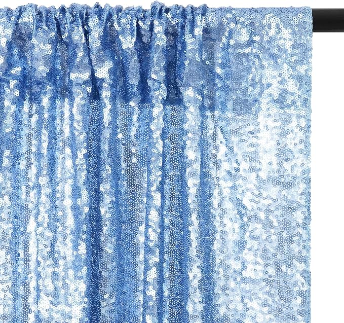 Eternal Beauty Baby Blue 3mm Sequin Backdrop 8x8 Ft - Image 6