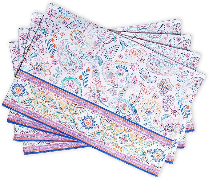 Maison d' Hermine Placemats Set of 4 Reusable 100% Cotton | Cloth Place Mats by MaisondHermine