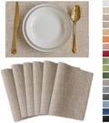 Demetex Burlap Place Mats Set of 6 Heat Resistant Linen Placemats Decorative by DEMETEX