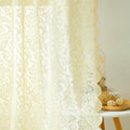 Bujasso Ivory Lace Window Curtains Vintage Floral Sheer Curtain Panels 95 inch by Bujasso