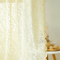 Bujasso Ivory Sheer Lace Curtains 54 inch Farmhouse Short Curtain Panels by Bujasso