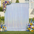 10x10ft Shimmer Silver Sequin Backdrop Curtain by LeegleriTableSkirt