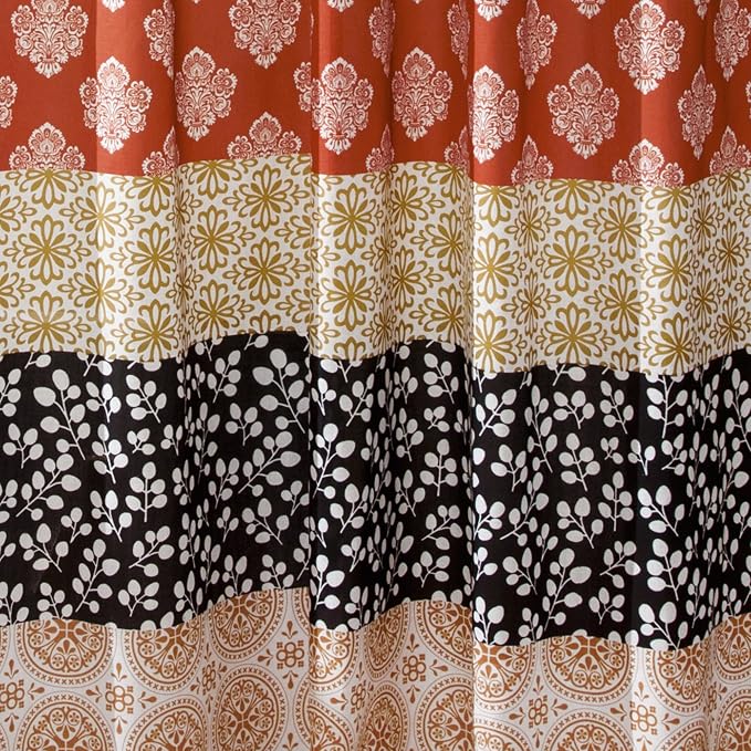 Lush Decor Bohemian Stripe Window Curtain Panels, Pair 52" W x 84" L Turquoise - Image 3