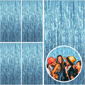 5 Pack Blue Backdrop Curtain Tinsel Streamers Ocean Themed Decor Birthday Party by BOMSI