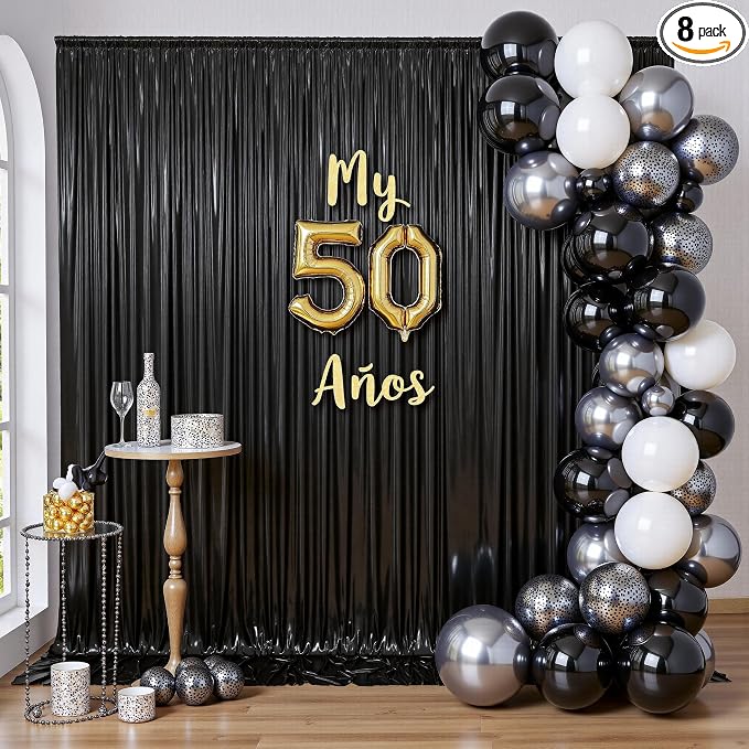 Outpain Thick 10 ft x 10 ft Black Sequin Backdrop Curtain by Outpain